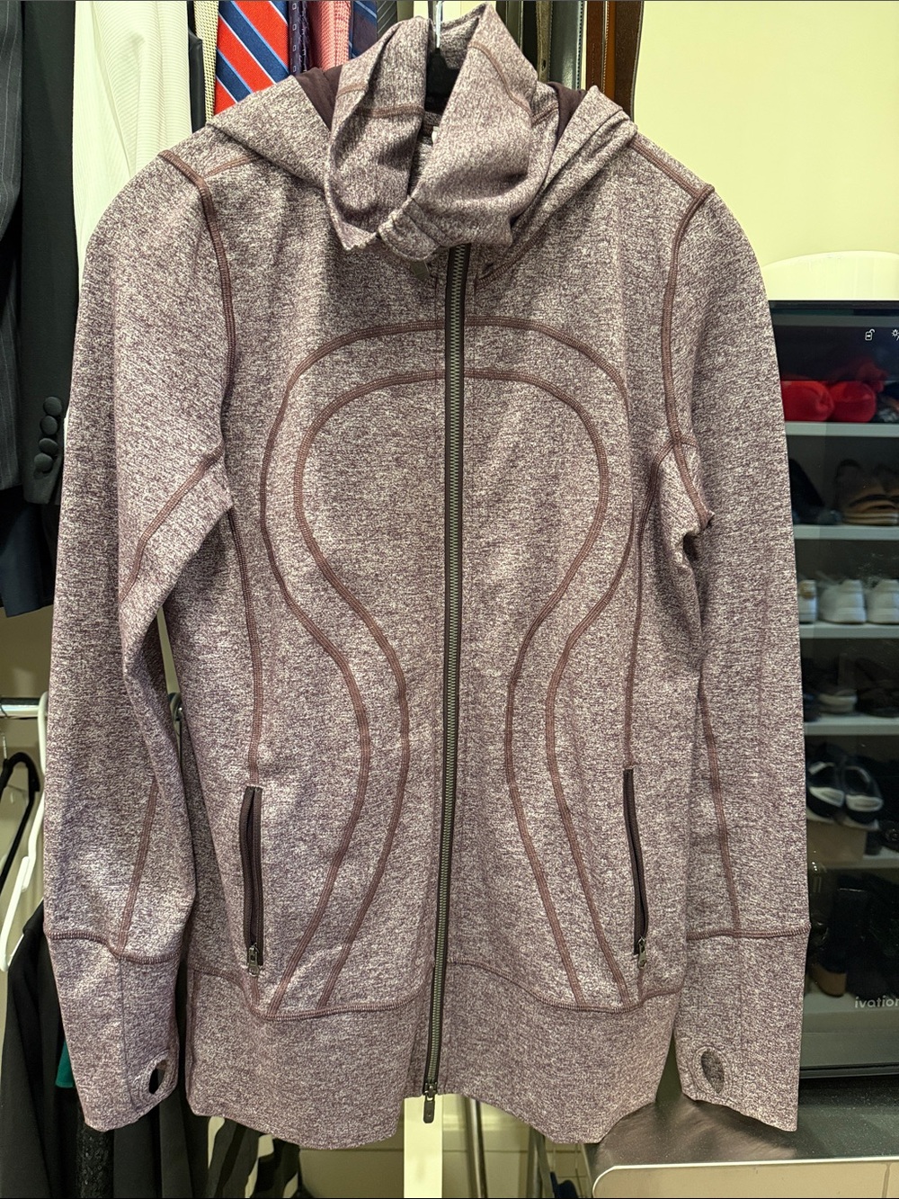 lululemon athletica Heathered Mauve Full-Zip Hoodie